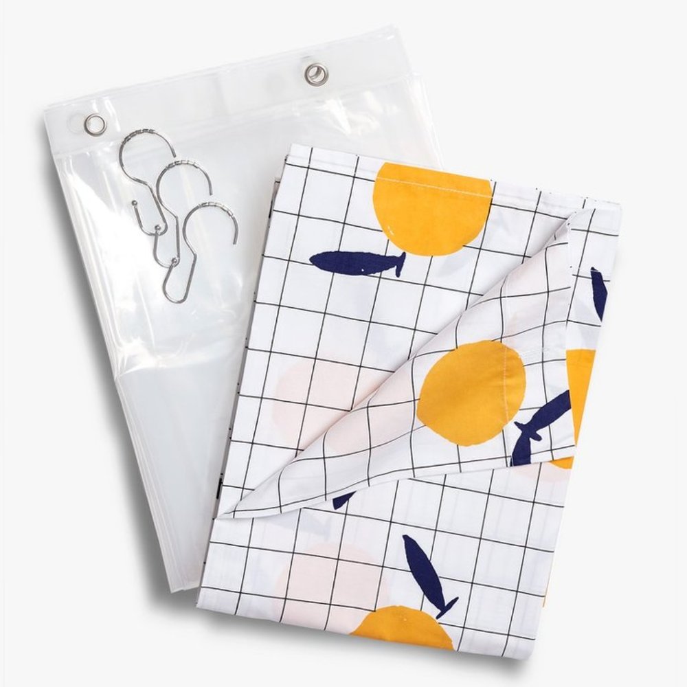 NEW (without liner!) Brooklinen Shower Curtain - Orange